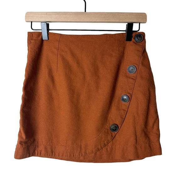 Harper Heritage Burnt Orange Mini Skirt with Buttons‎ Women Size Small - Picture 1 of 4